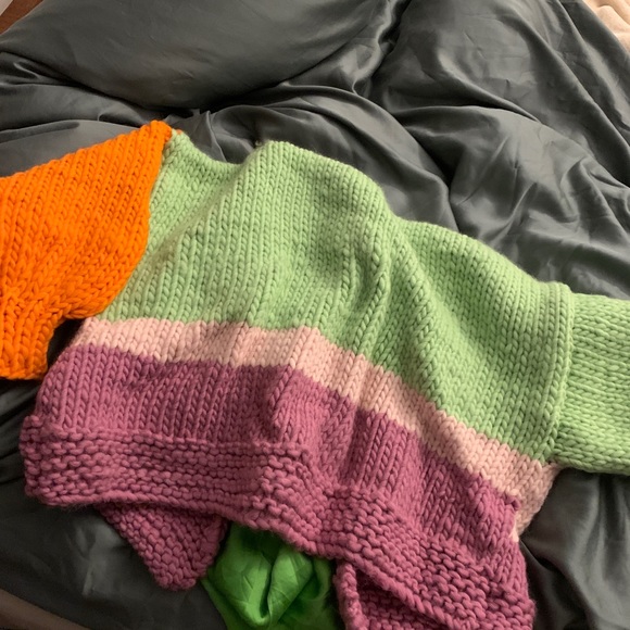 colorful CHUNKY KNIT CARDIGAN - Picture 4 of 5